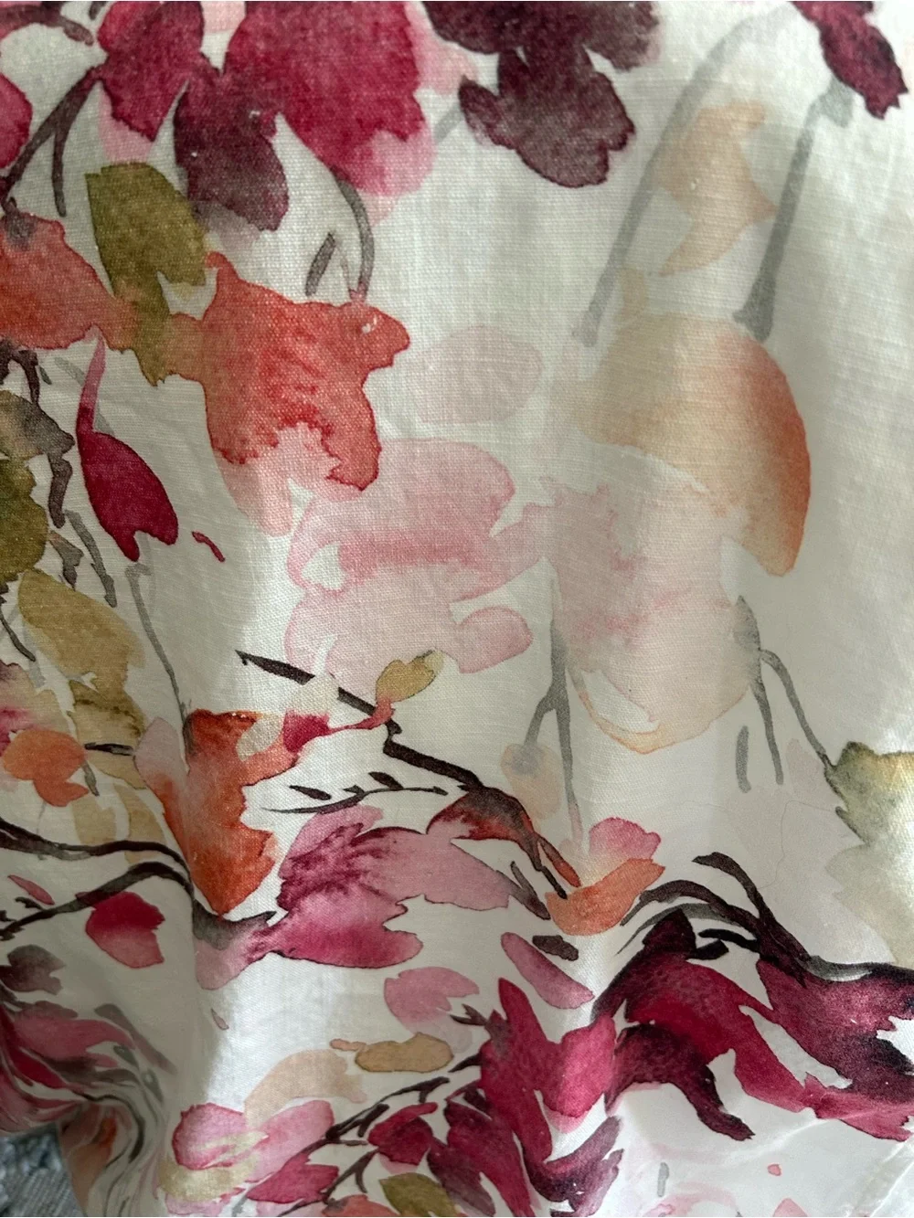Grandiroad Botanical Watercolor Duvet Cover in Pink & Green